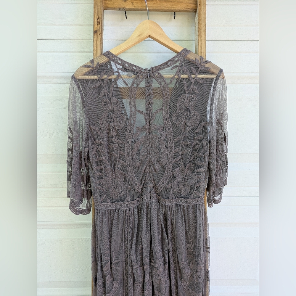 Wishlist Elegant Sheer Purple Lace Romper - Picture 7 of 7